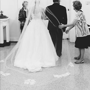 Untamed Petals Cathedral length veil and blusher.